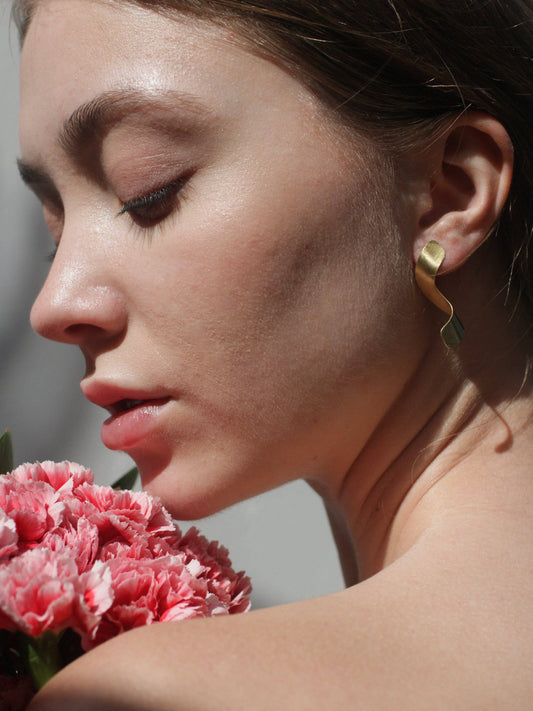 Golden Noodle Earrings