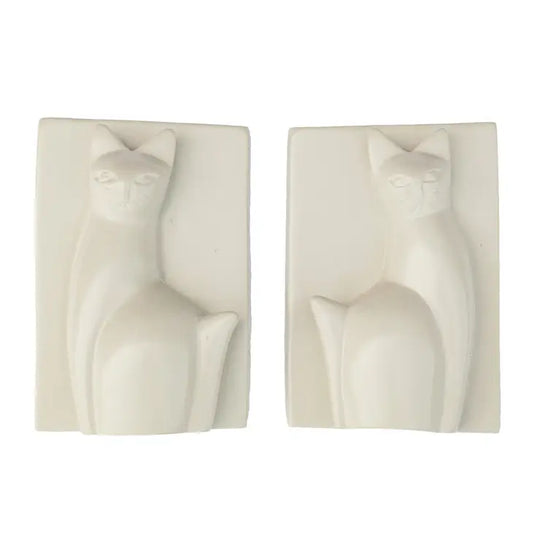 Natural Soapstone Cat Bookends