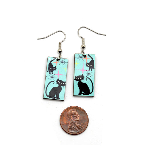 Atomic Cats Mid Century Style Earrings