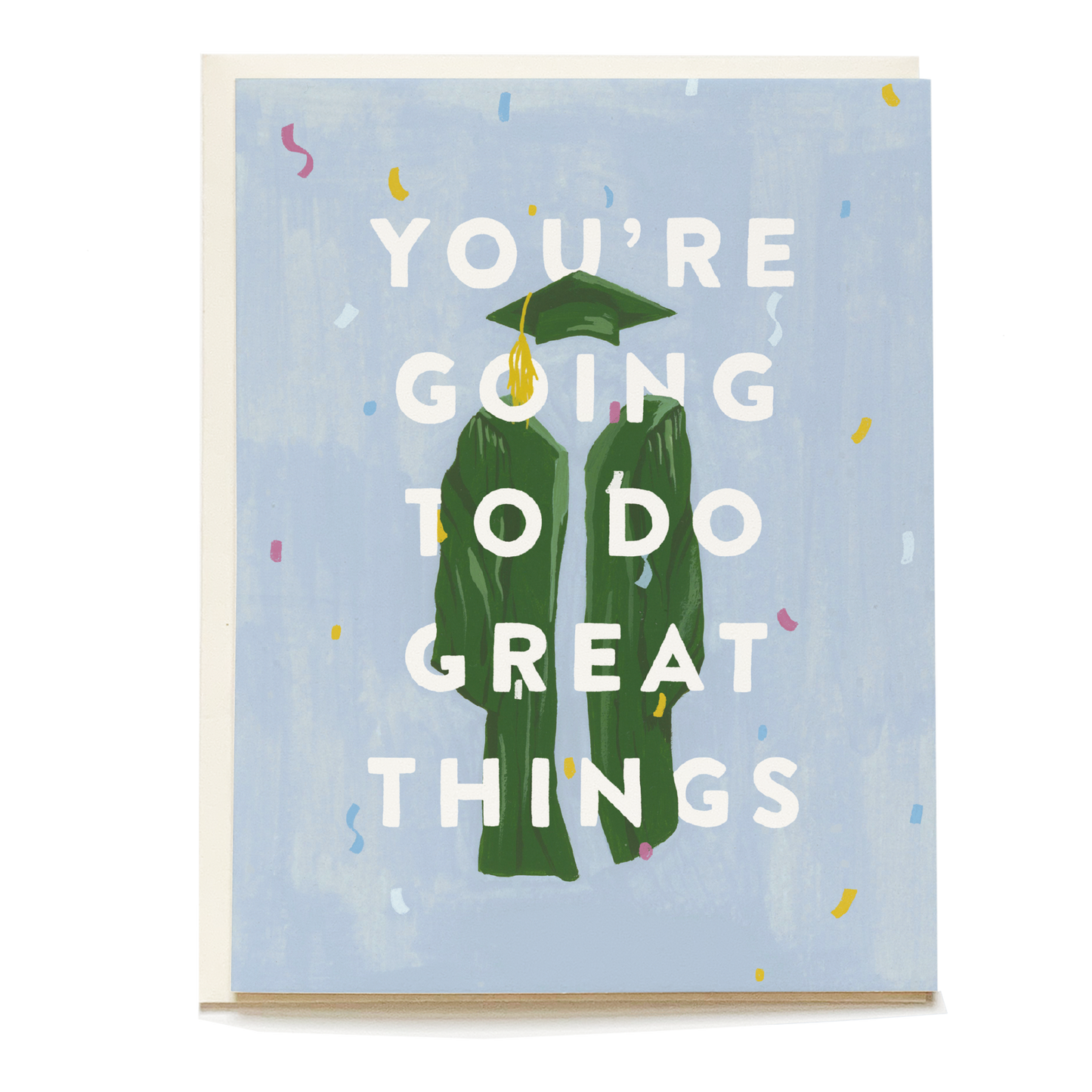 Cap and Gown Graduation Greeting Card