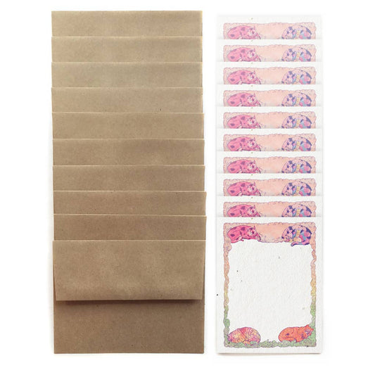 Plantable Herb Cozy Cats Flat Notecard Set