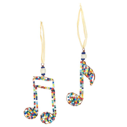 Beaded Musical Notes Ornament