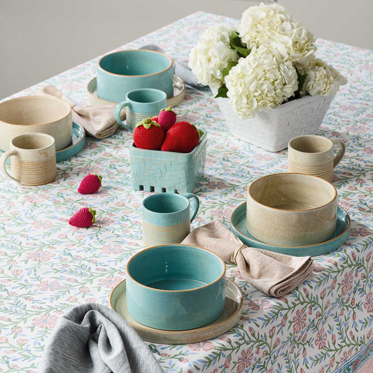 Turquoise Ceramic Berry Basket