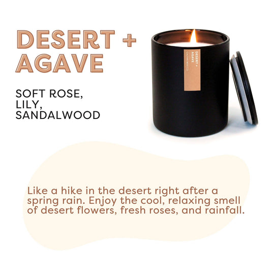 Desert + Agave - Matte Black Tumbler Soy Candle
