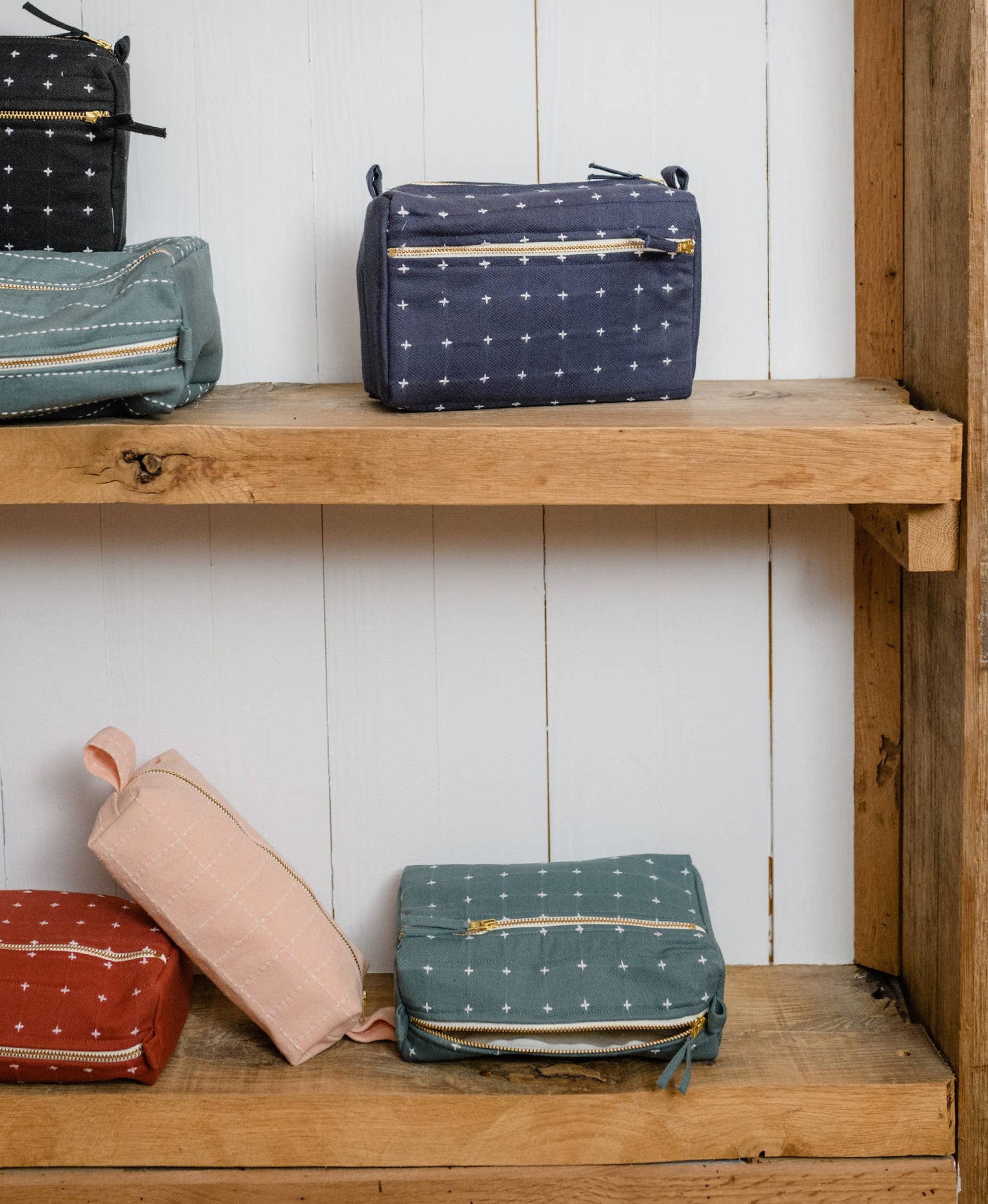 Pink Cross-Stitch Toiletry Bag