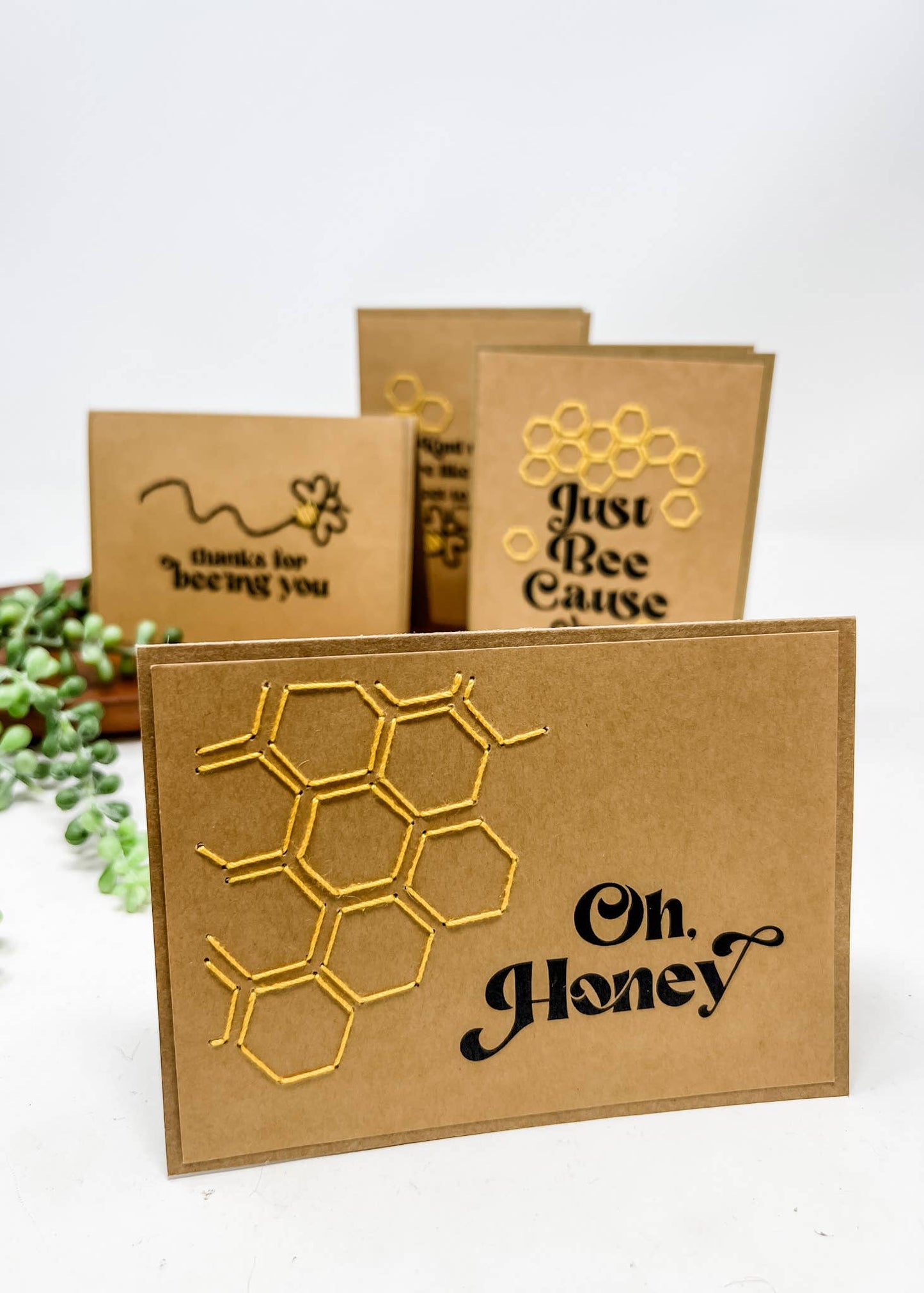 Honey Hand-Stitched Greeting Cards