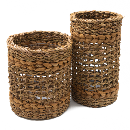 Woven Vase with Glass Insert