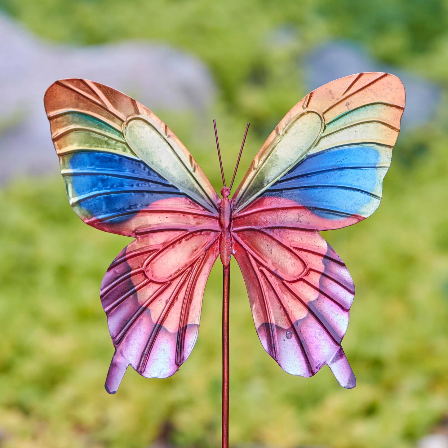 Rainbow Butterfly Garden Stake