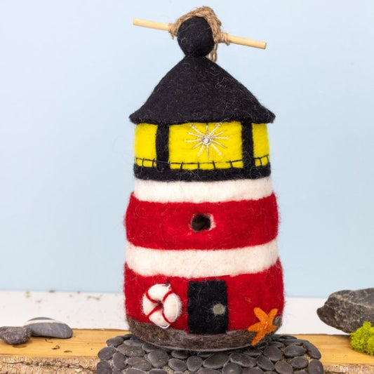 Lighthouse Wool Birdhouse