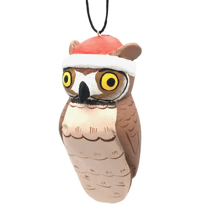 Holiday Owl Balsa Ornament