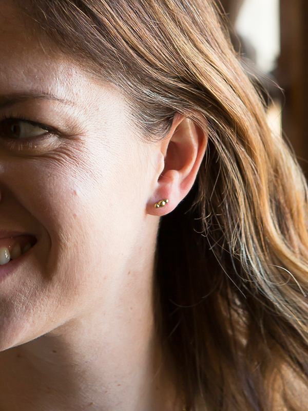 Ping Pong Brass Stud Earrings