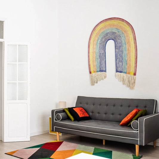 Large Rainbow Woven Wall Art