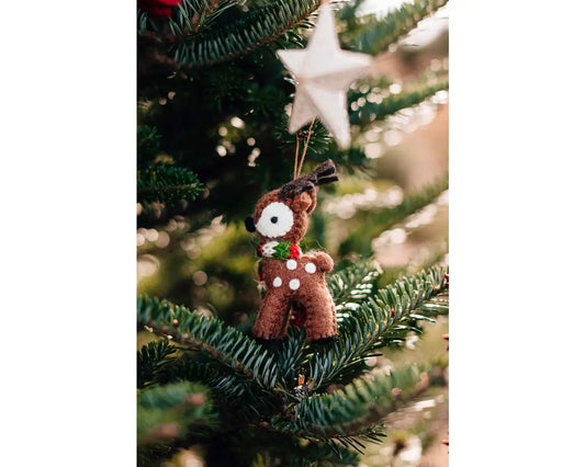 Cuddly Reindeer Felt Ornament