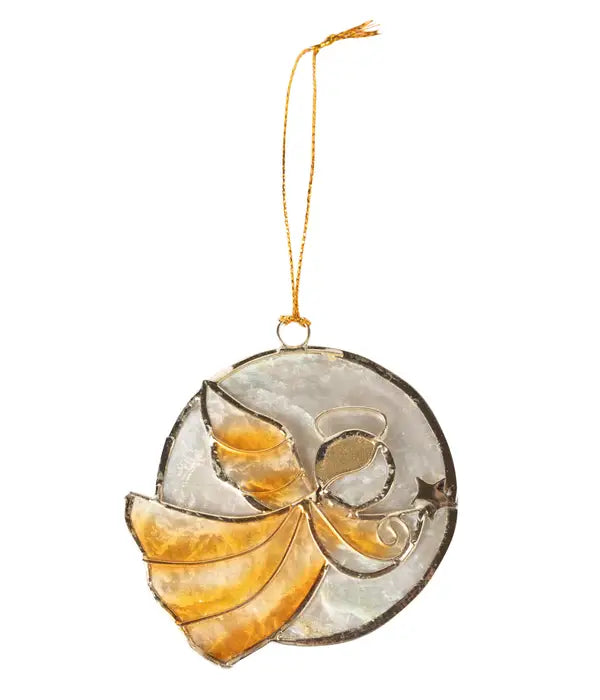 Golden Angel Capiz Ornament