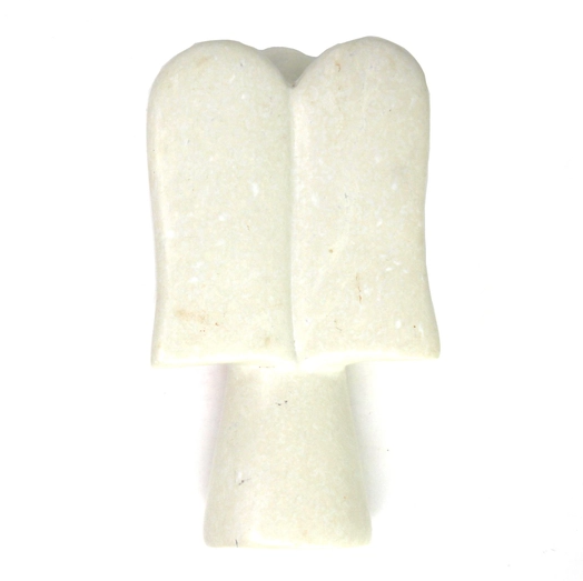 Natural Soapstone Angel Holding Heart