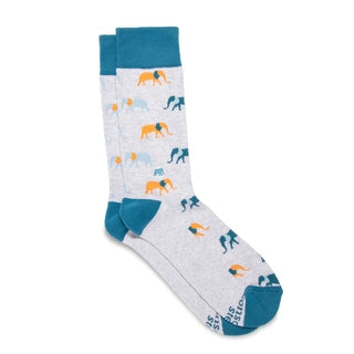 Socks That Protect Elephants - Orange & Blue Edition