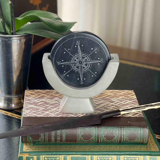 Compass Soapstone Sculpture