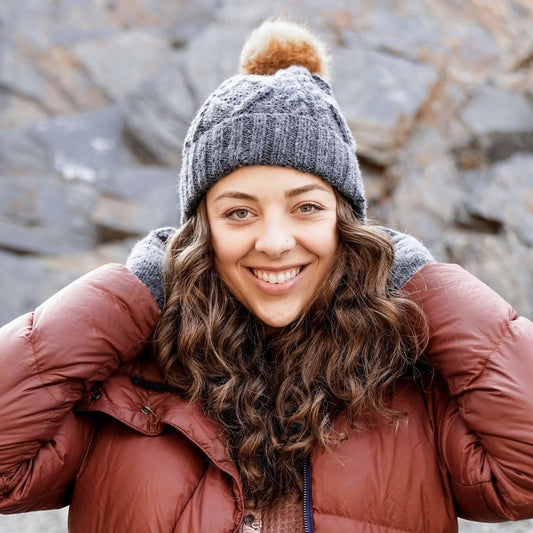 Braided Pom Pom Hat