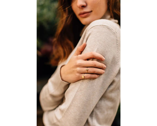 Brass Crescent Moon Ring