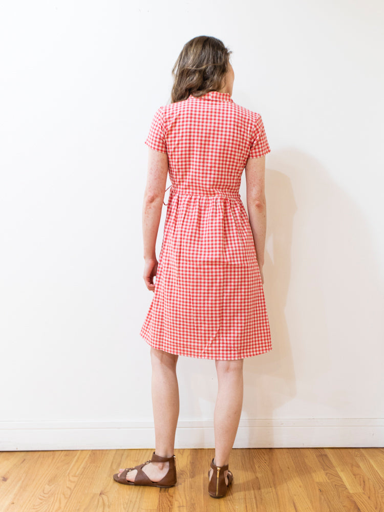 Annie Wrap Dress Cherry Gingha