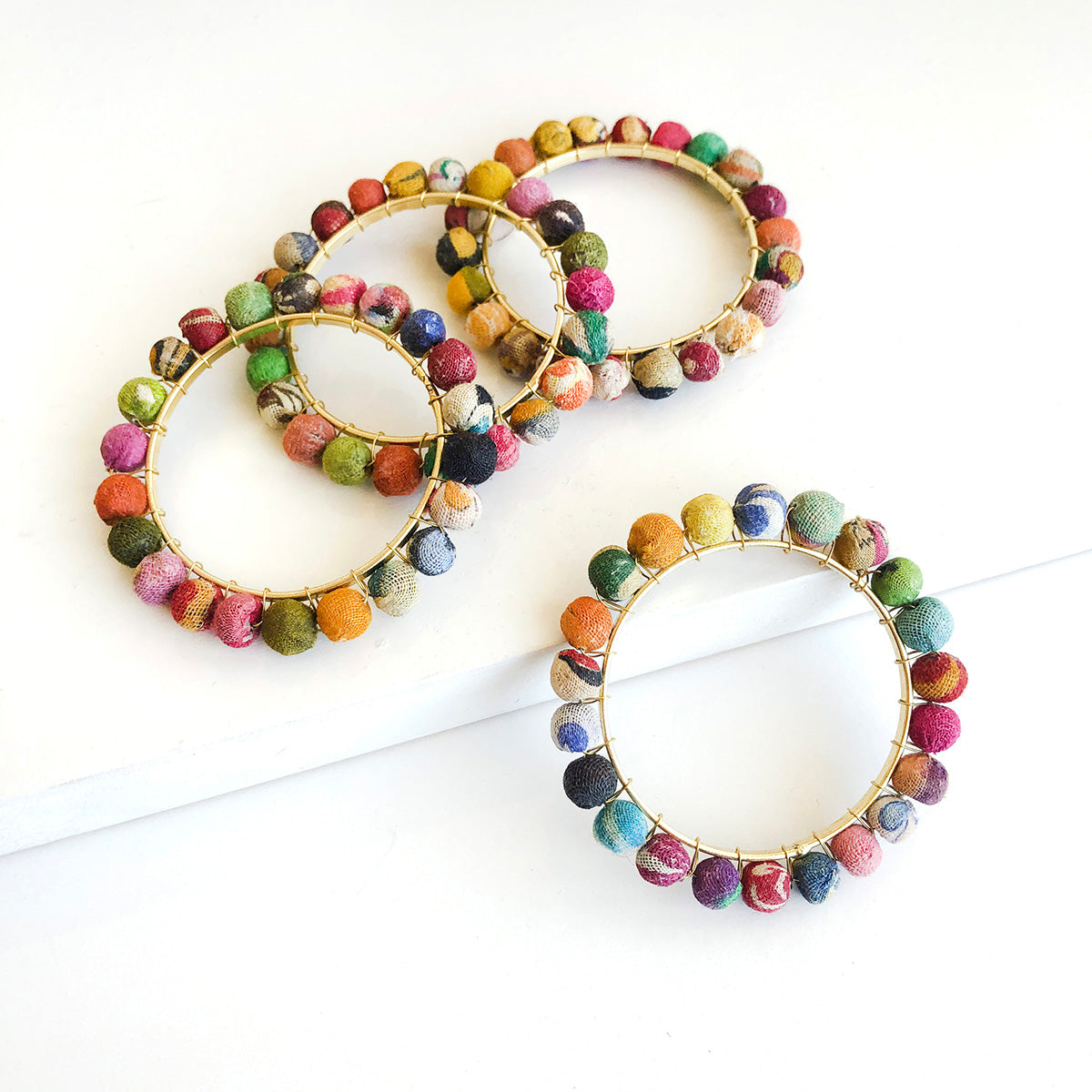 Kantha Beaded Napkin Rings