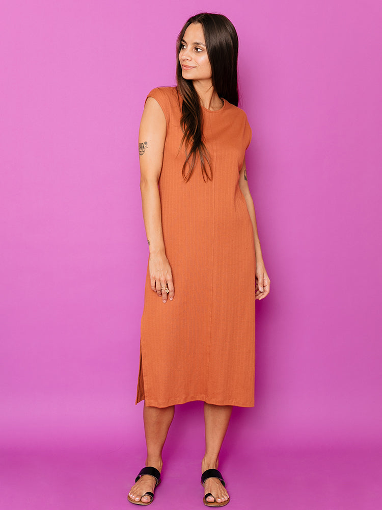 The Sasha Shift Dress in Sandstone