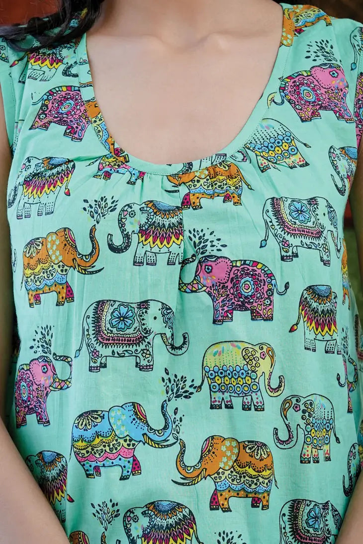 Elephant Print Pajama Set