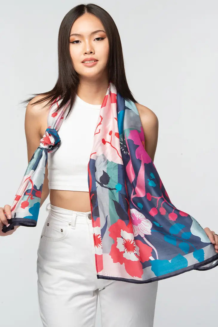 Rishika Cupro Floral Scarf