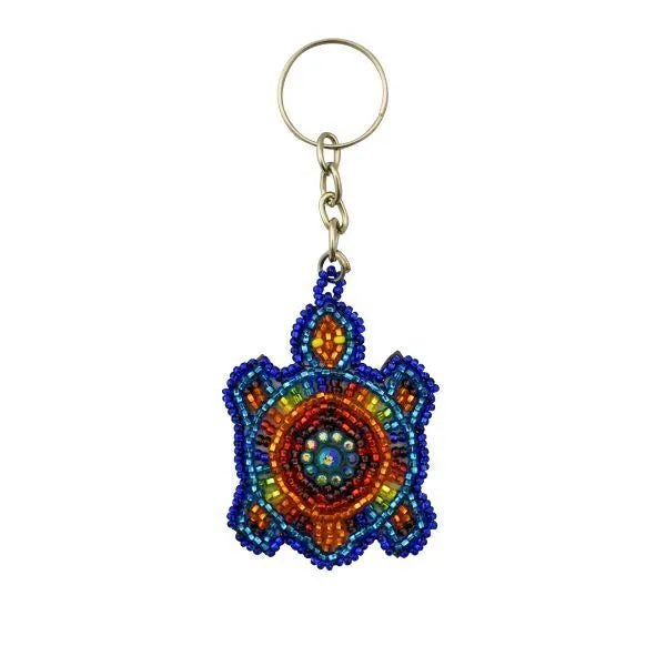 Flat Beaded Turtle Keychain