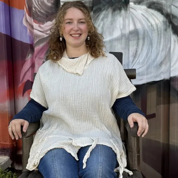 Gauzy Cotton Poncho Top