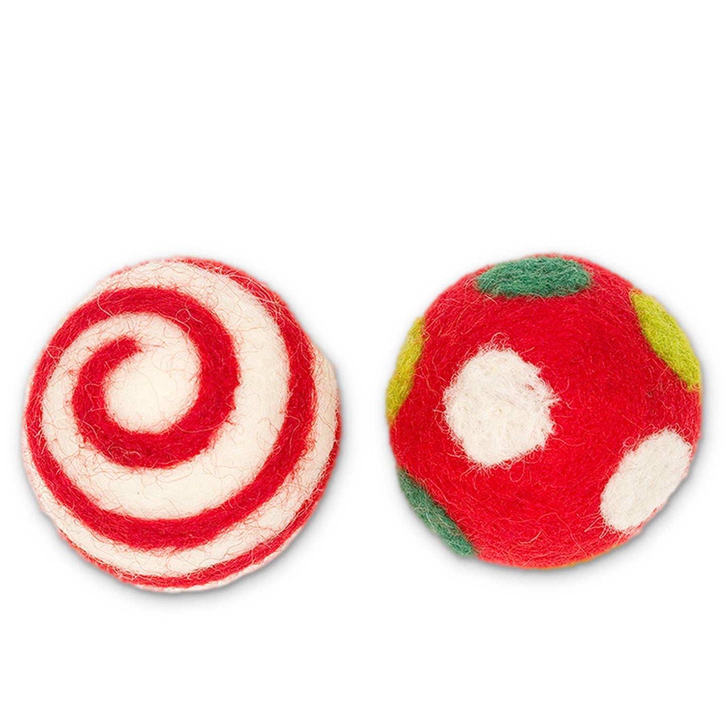 Holiday Red Wool Ball Cat Toy Set