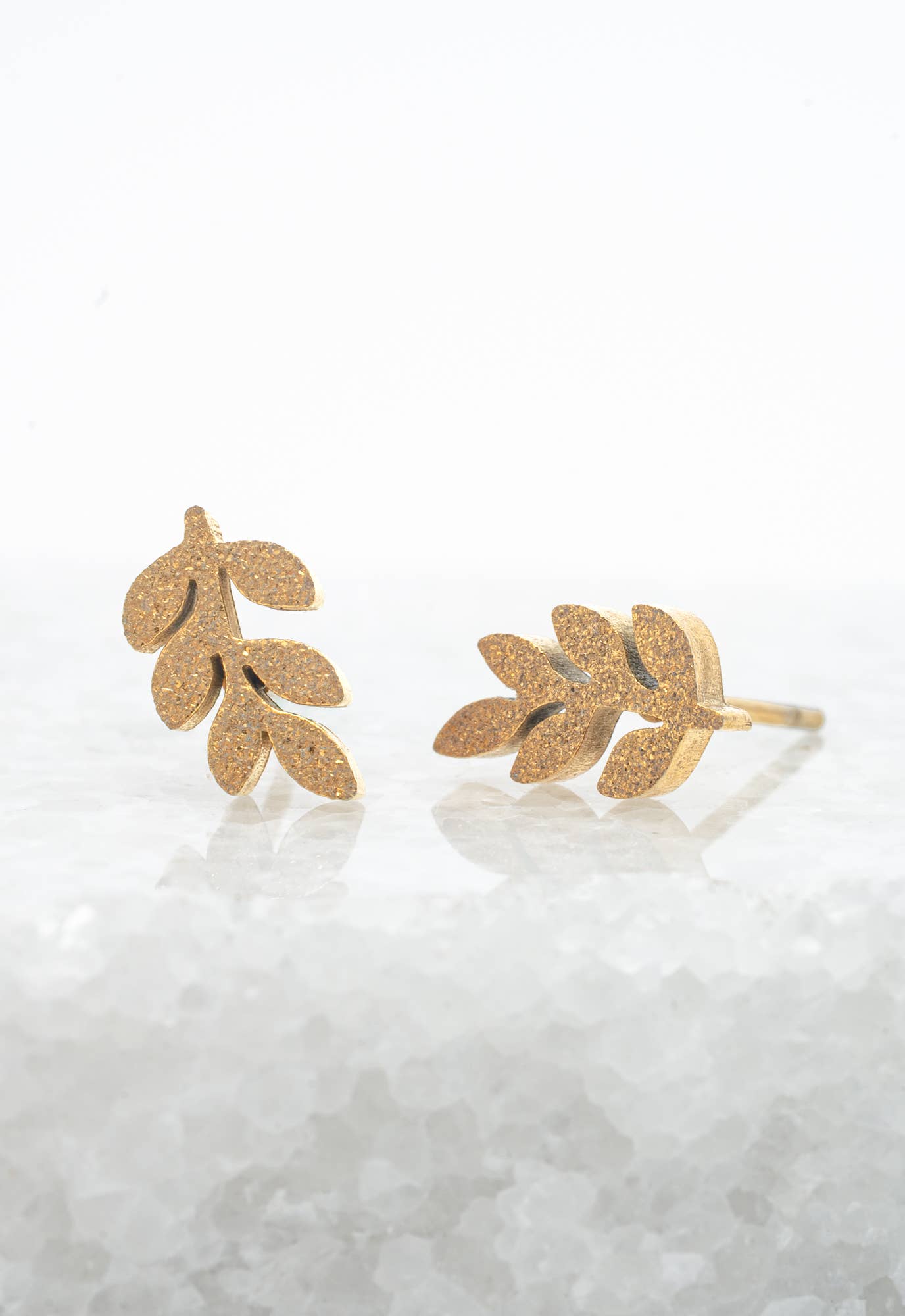 Frosted Rowen Gold  Stud Earrings