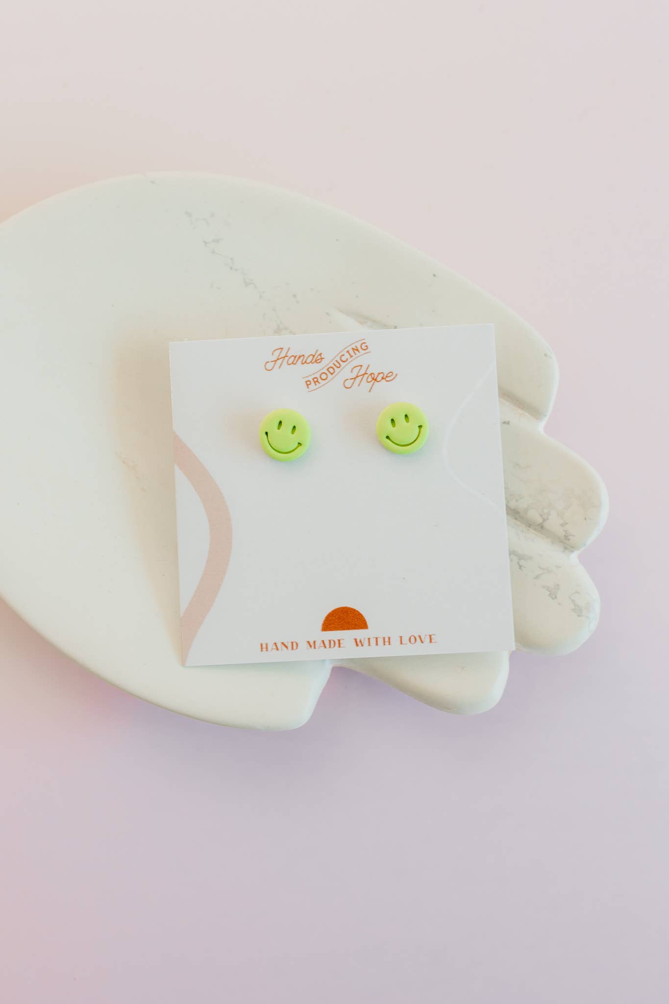 Smiley Stud Earrings: Terracotta