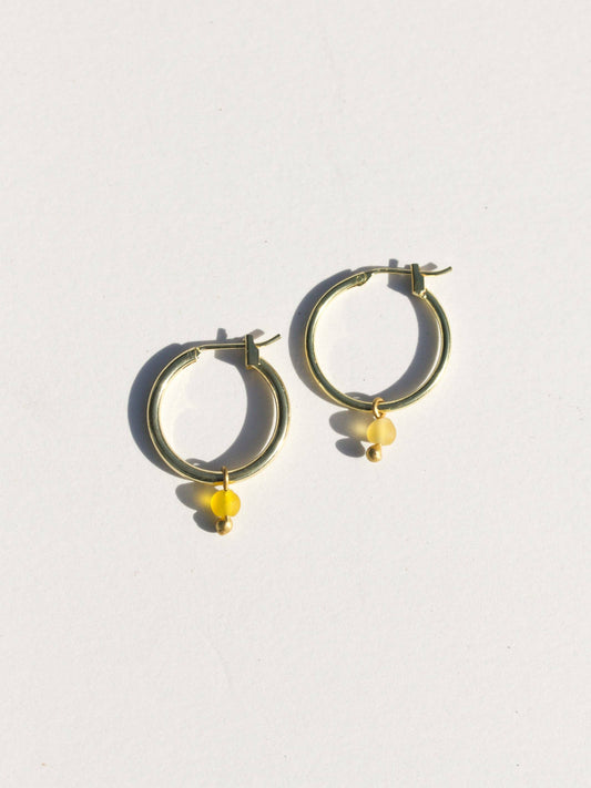 Sunshine Day Sea Glass Huggies