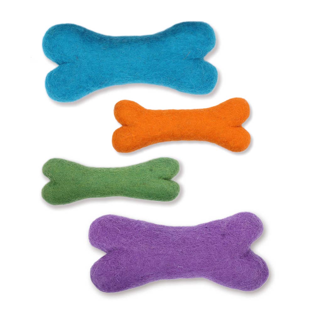 Eco Wool Colorful Dog Bones