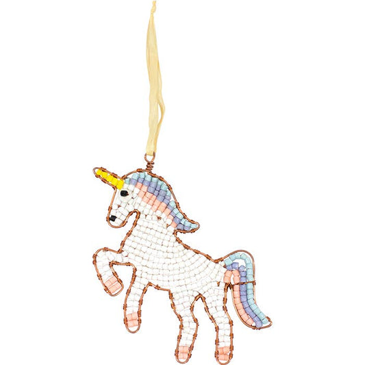 Beaded Unicorn Ornament
