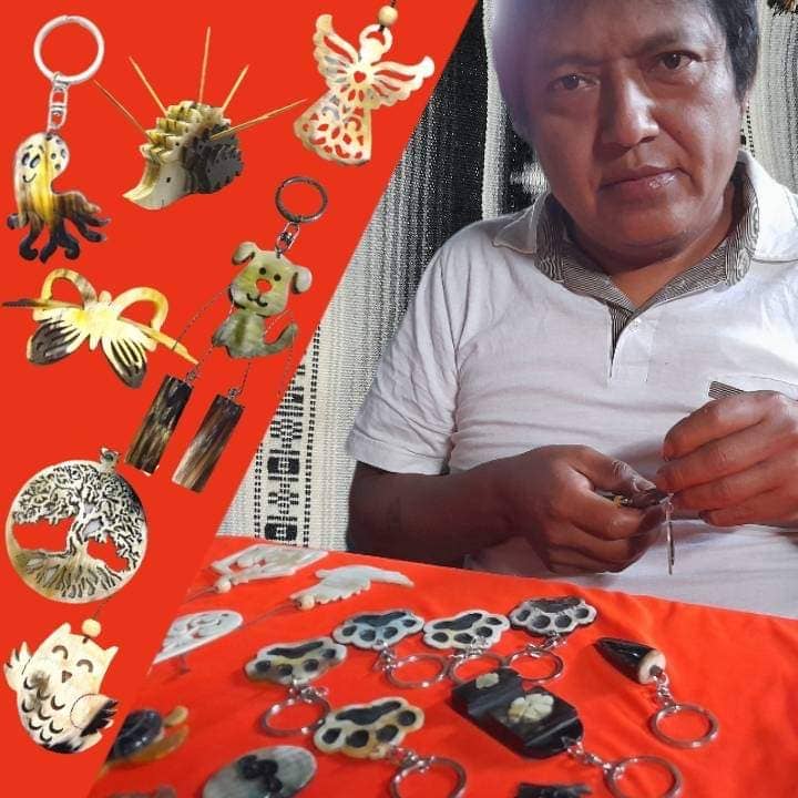 Recycled Horn Dog Keychain