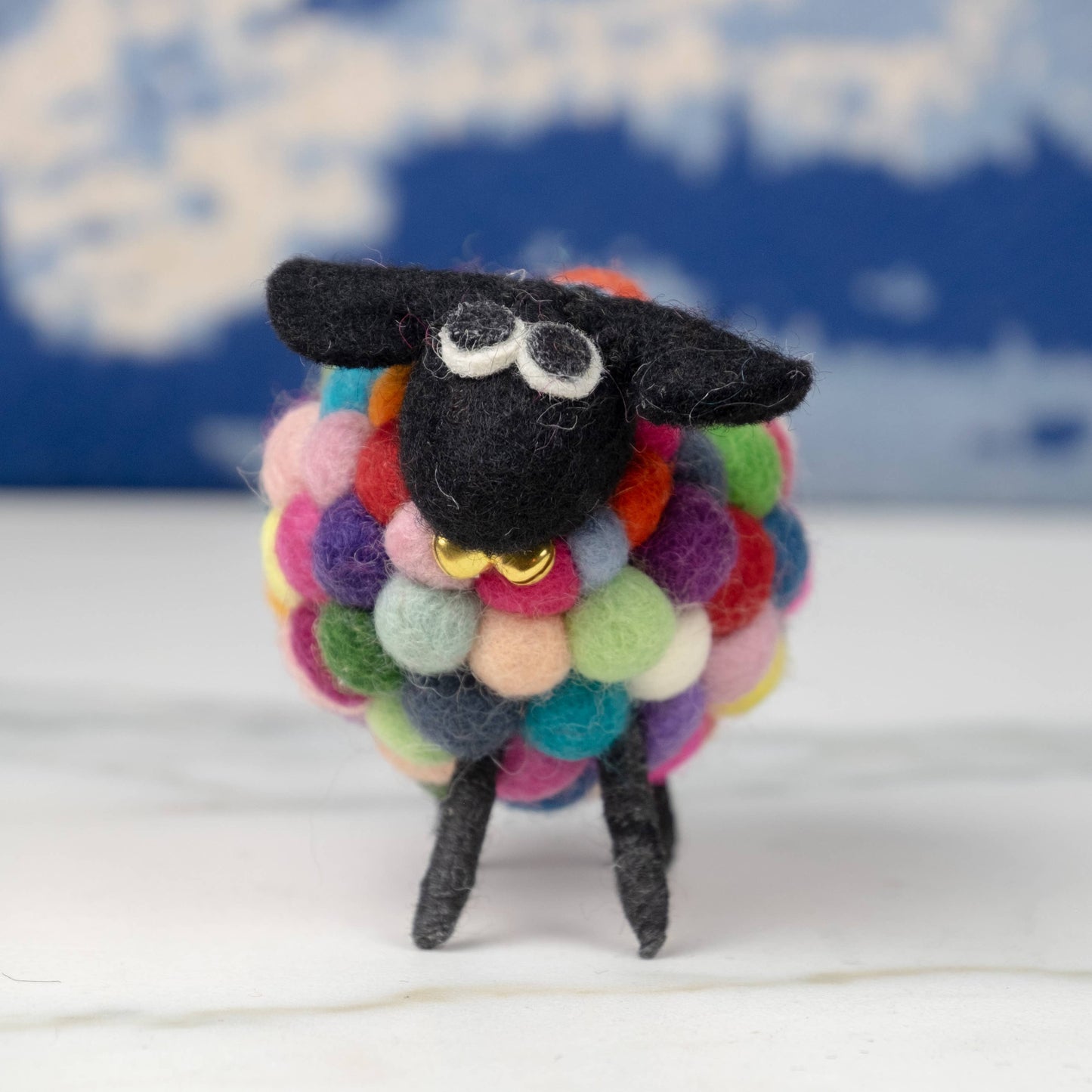 Rainbow Felt Ball Sheep