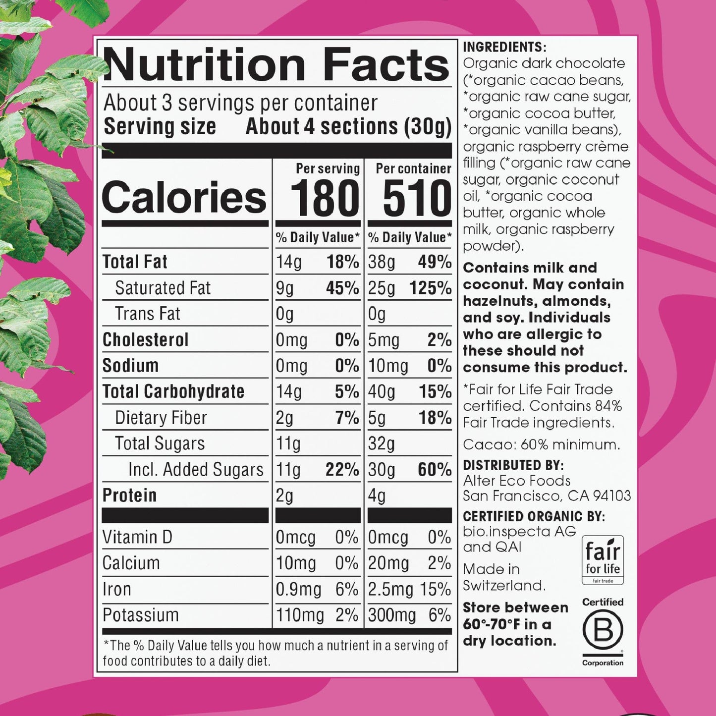 60% Raspberry Creme Truffle Thins Chocolate Bar