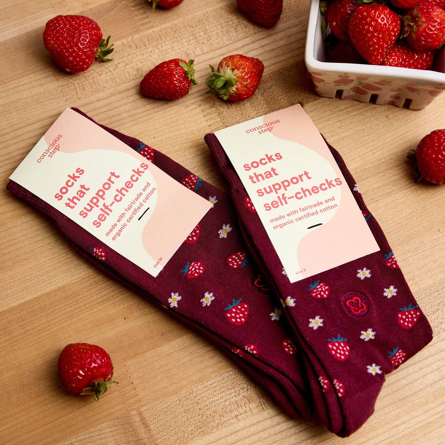 Socks that Support Self-Checks (Strawberries)