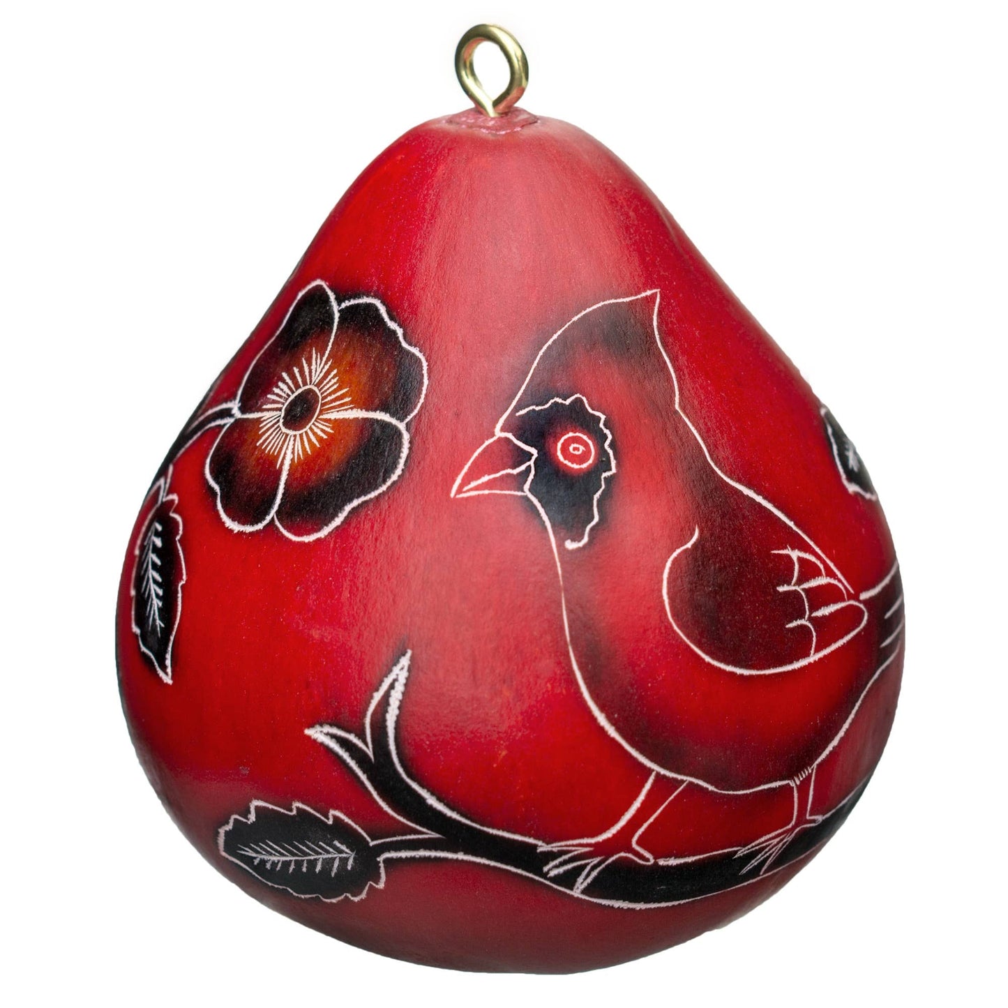 Cardinals on a Branch Gourd Ornament