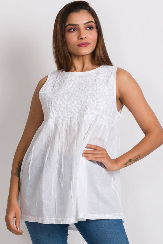 Divyani Sleeveless Top: Blue / S/M