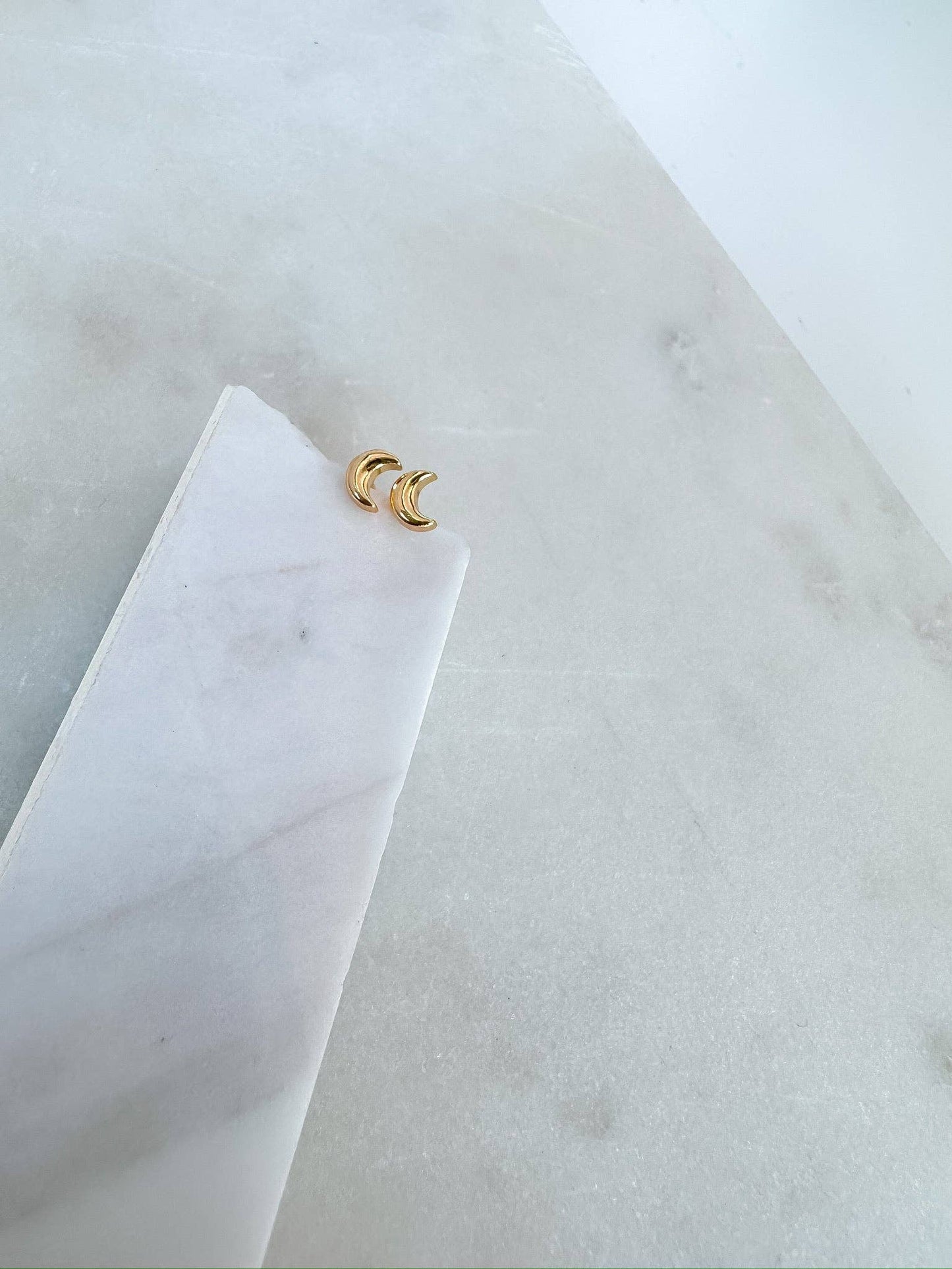 Mini Crescent Moon Stud Earrings