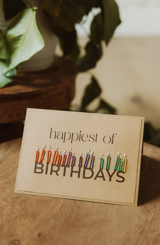 Happiest of Birthdays Embroidered Greeting Card