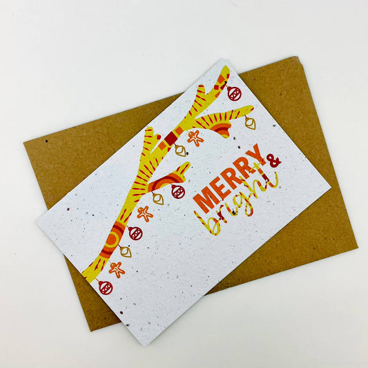 Merry & Bright Growing Paper Christmas Card