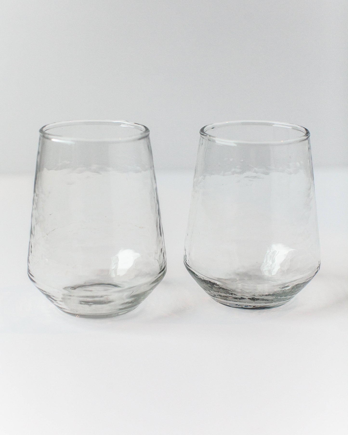 Smoke Handblown Hammered Glass Tumbler