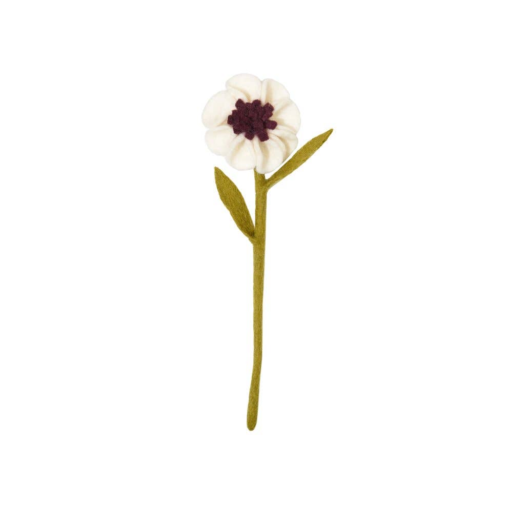 Felt White Anemone Flowers