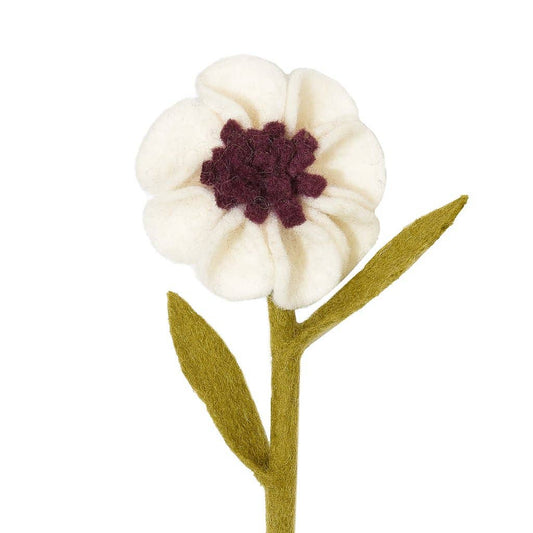 Felt White Anemone Flowers