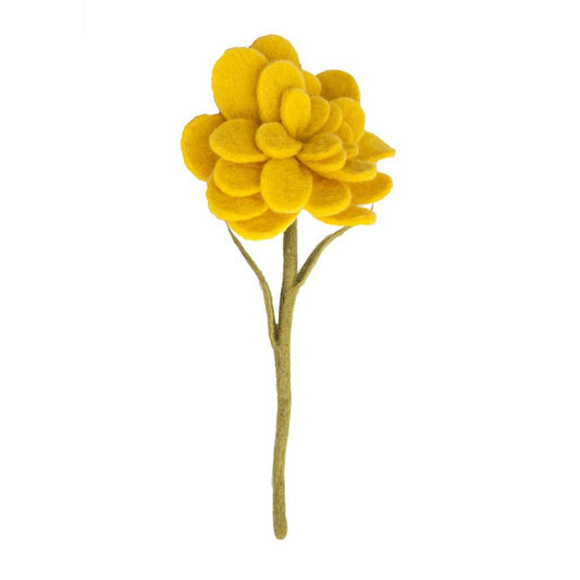 Felt Yellow Zinnia Flower
