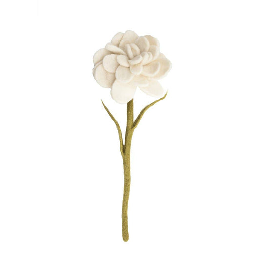 Felt White Zinnia Flower